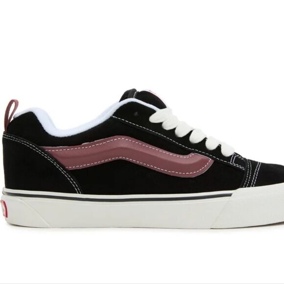 Vans KNU Skool Unisex Suede Shoe- Black/Port Red - Picture 4 of 10